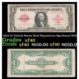 1923 $1 United States Note Grades xf Signatures Sp
