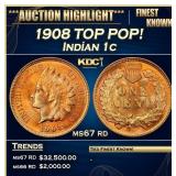 1908 Indian Cent TOP POP! 1c ms67 rd SEGS