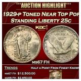 1929-p Standing Liberty Quarter Toned Near Top Pop