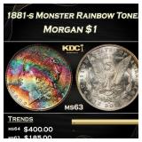 PCGS 1881-s Morgan Dollar Monster Rainbow Toned  $