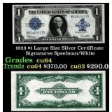 1923 $1 large size Silver Certificate Grades Choic