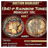 1941-p Mercury Dime Rainbow Toned 10c ms68+ SEGS