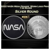 2022 NASA Mesa Grande  Worm Logo Proof - 1 oz Silv