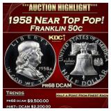 1958 Proof Franklin Half Dollar Near Top Pop! 50c