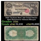 1880 $10 United States Note "Jackass Note" Grades