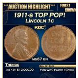 1911-s Lincoln Cent TOP POP! 1c ms67 bn SEGS