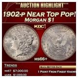 1902-p Morgan Dollar Near Top Pop! $1 ms66+ SEGS