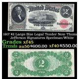 1917 $2 Large Size Legal Tender Note Thomas Jeffer