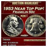 1953 Proof Franklin Half Dollar Near Top Pop! 50c