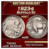 1923-s Buffalo Nickel 5c ms65 SEGS
