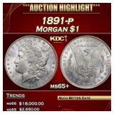 1891-p Morgan Dollar $1 ms65+ SEGS