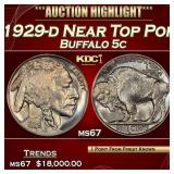 1929-d Buffalo Nickel Near Top Pop 5c ms67 SEGS