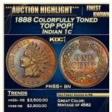 1888 Proof Indian Cent Colorfully Toned TOP POP! 1
