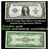 1923 $1 large size Silver Certificate Grades Choic