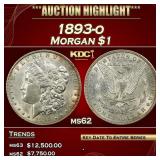 1893-o Morgan Dollar $1 ms62 USCG