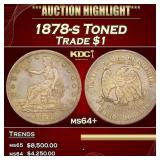 1878-s Trade Dollar Toned $1 ms64+ SEGS