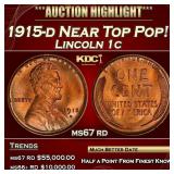 1915-d Lincoln Cent Near Top Pop! 1c ms67 rd SEGS