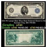 1914 $5 Large Size Blue Seal Federal Reserve Note