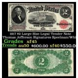 1917 $2 Large Size Legal Tender Note Thomas Jeffer