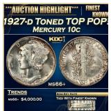 1927-d Mercury Dime Toned TOP POP! 10c ms66+ SEGS