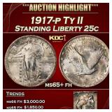 1917-p Ty II Standing Liberty Quarter 25c ms65+ fh