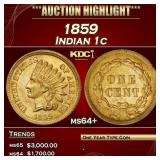 1859 Indian Cent 1c ms64+ SEGS