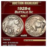 1928-s Buffalo Nickel 5c ms66 SEGS