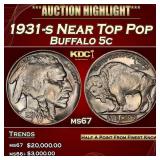 1931-s Buffalo Nickel Near Top Pop 5c ms67 SEGS