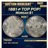 1881-p Morgan Dollar TOP POP! $1 ms68 SEGS