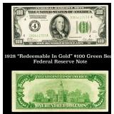 1928 $100 Green Seal Federal Reserve Note "Redeema