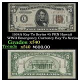 1934A $5 FRN Hawaii WWII Emergency Currency Key To
