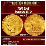 1915-s Gold Indian Eagle $10 ms64+ SEGS