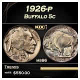 1926-p Buffalo Nickel 5c Grades ms66
