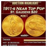 1911-s Gold St. Gaudens Double Eagle Near Top Pop