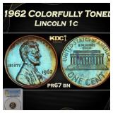 PCGS 1962 Proof Lincoln Cent Colorfully Toned 1c p