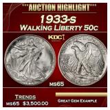 1933-s Walking Liberty Half Dollar 50c ms65 SEGS