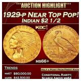 1929-p Gold Indian Quarter Eagle Near Top Pop! $2