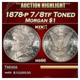 1878-p 7/8tf Morgan Dollar Toned $1 ms66 SEGS
