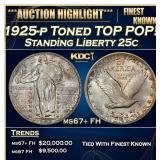 1925-p Standing Liberty Quarter Toned TOP POP! 25c