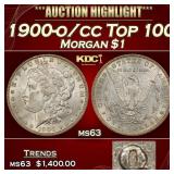 1900-o/cc Top 100 Morgan Dollar $1 ms63 USCG