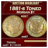 1881-s Morgan Dollar Toned $1 ms67 SEGS