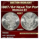 1887/6-p Morgan Dollar Near Top Pop! $1 ms66+ SEGS