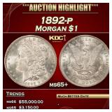 1892-p Morgan Dollar $1 ms65+ SEGS