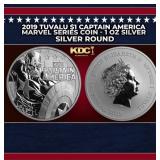2019 Tuvalu $1 Captain America Marvel Series Coin