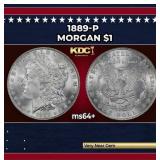 1889-p Morgan Dollar $1 Grades ms64+