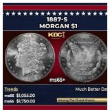 1887-s Morgan Dollar $1 ms65+ SEGS