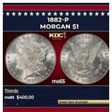 1882-p Morgan Dollar $1 Grades ms65