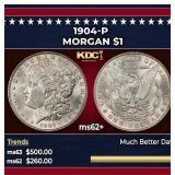 1904-p Morgan Dollar $1 Grades ms62+