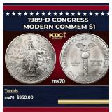 1989-d Congress Modern Commem Dollar $1 ms70 SEGS
