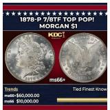 1878-p 7/8tf Morgan Dollar TOP POP! $1 ms66+ SEGS